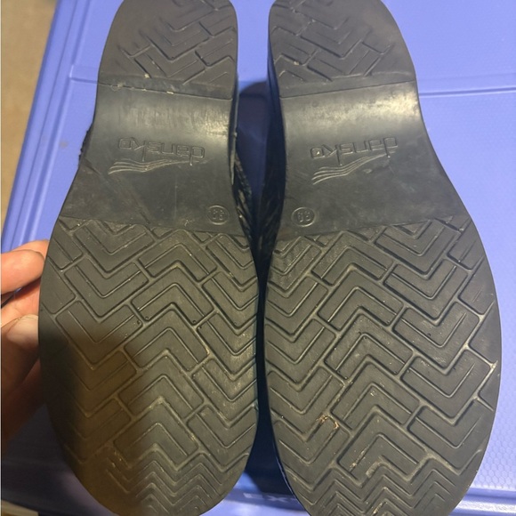 Dansko Metallic Patent Clogs Black Silver Women's Size EU 39/8.5 - Picture 5 of 6